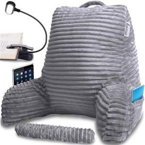 Reading Pillow with Reading Light and Wrist Support,Has Arm Rests,& Back Support